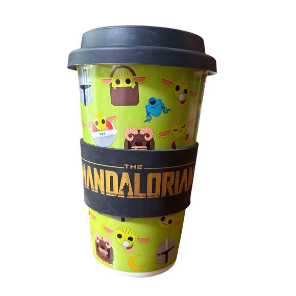 Star Wars The Mandalorian Grogu Baby Yoda Ceramic Travel Mug by Galerie EUC - Picture 2 of 8